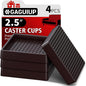Non Slip Furniture Pads- 2.5"x2.5" Square Anti Skid Caster Cups Furniture by GAGUIUP