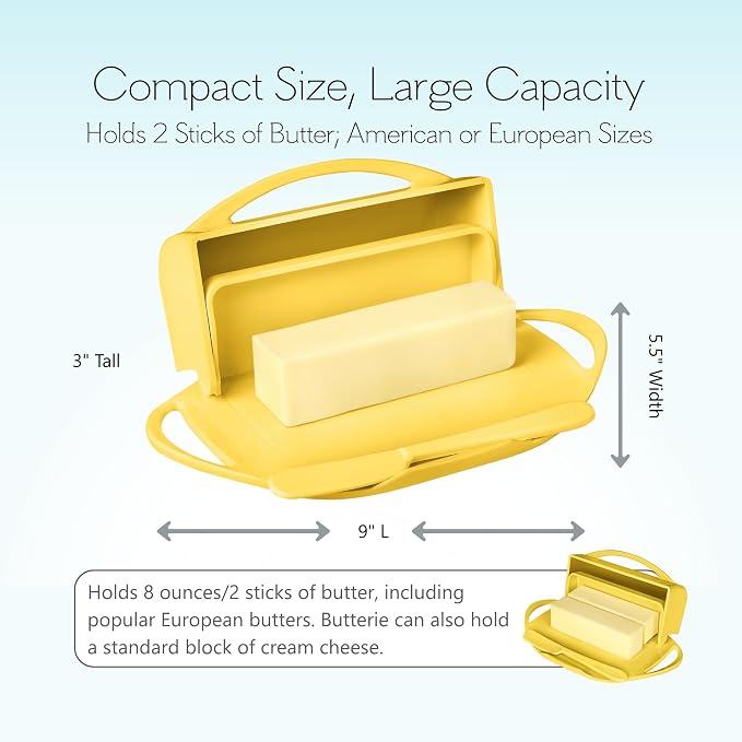 Flip Top Butter Dish with Attached Lid & Matching Knife, 2 Pack - Image 4