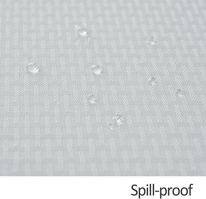 maxmill Rectangle Tablecloth Weaved Pattern Waterproof Spillproof Wrinkle Free Table Cloth, Kitchen Dining Tabletop Decoration, Fabric Table Cover for Holiday Parties, 52 x 70 Inch, White