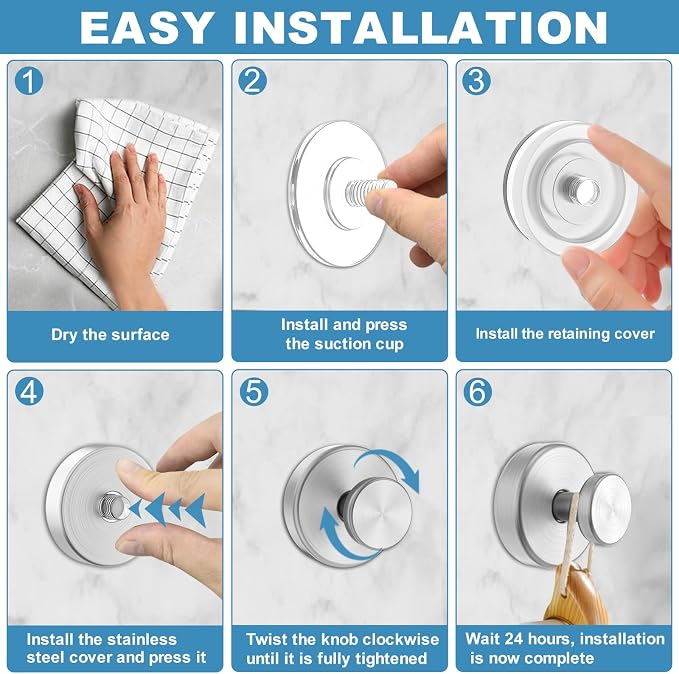 Vacuum Suction Cup Hooks for Shower, Shower Hooks for Inside Shower Glass Window - Image 5