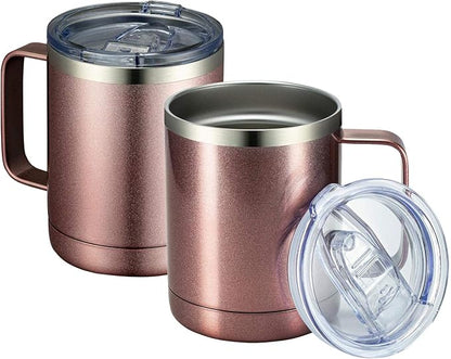 MEWAY 12oz Coffee Mug With Handle 2 Pack Bulk, Stainless Steel Insulated Travel by MEWAY