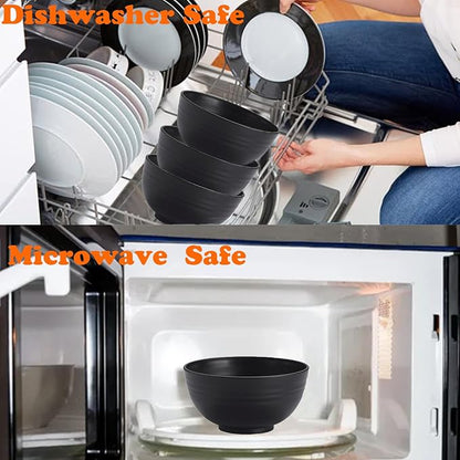 Unbreakable Wheat Straw Cereal Bowls Set of 6, 24 oz Microwave and Dishwasher - Image 7