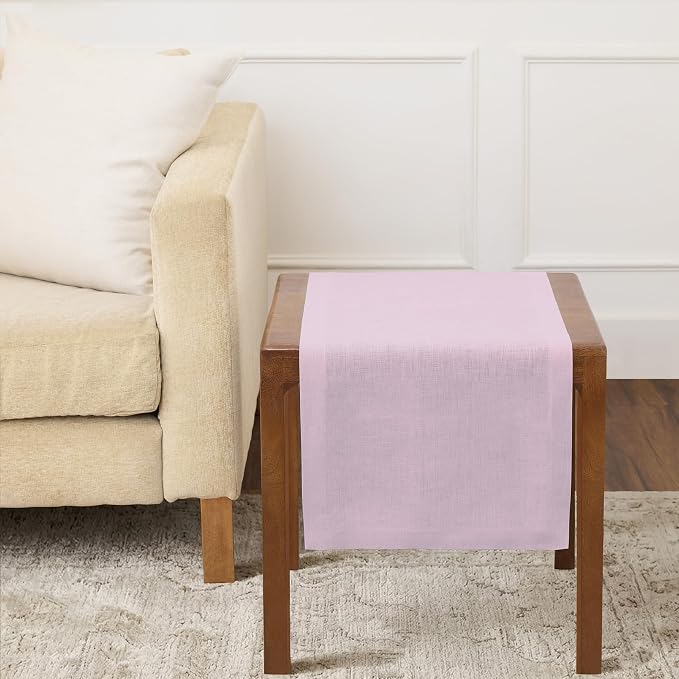 Solino Home 100% Pure Linen Table Runner Lavender Woven, Athena 14 x 36 in | by SolinoHome