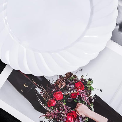 U-QE 60 Count White Plastic Plates - Image 7