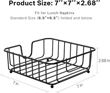 2 Pack Napkin Holder for Table, Napkin Holders for Paper Napkins, Flat Metal - Image 2