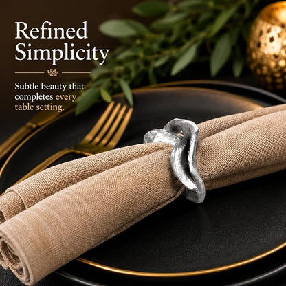 Modern Aluminum Napkin Rings Set of 8, Lightweight Metal Table Decor, - Image 8