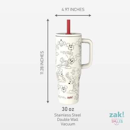 Zak Designs Mickey Mouse 30oz Spill-Proof Insulated Stainless Steel Tumbler | - Image 8