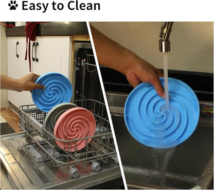 Bifeaw Slow Feeder Dog Bowls, Dishwasher Microwave Safe Silicone Puppy Puzzle - Image 7