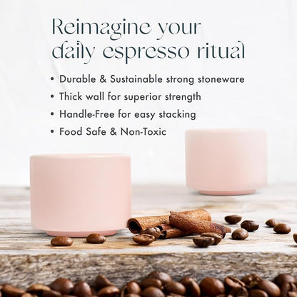 Folk Ceramics Leonard Ceramic Espresso Cups | Modern Stackable Demitasse Mugs - Image 2