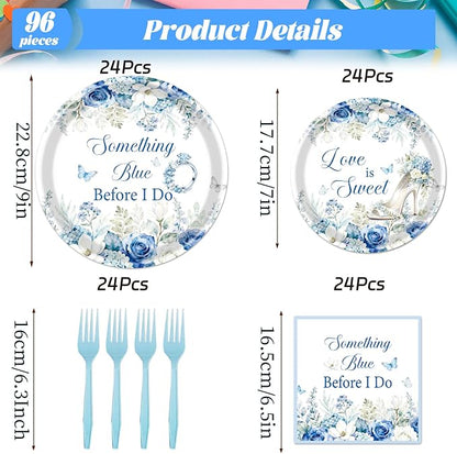 Rakuto Something Blue Bridal Shower Decorations, Before I Do Decor - Image 2