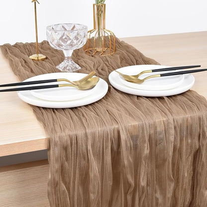 Coffee Cheesecloth Table Runner Cheese Cloth Wedding Birthday Party Decor | - Image 4