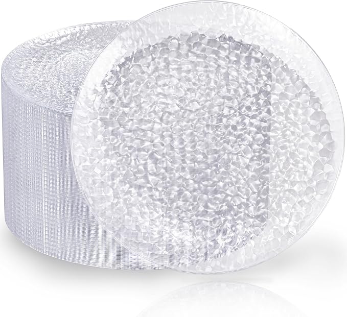 Rubtlamp 100Pcs Clear Plastic Plates, 10 Inch Dinner Plates by Rubtlamp