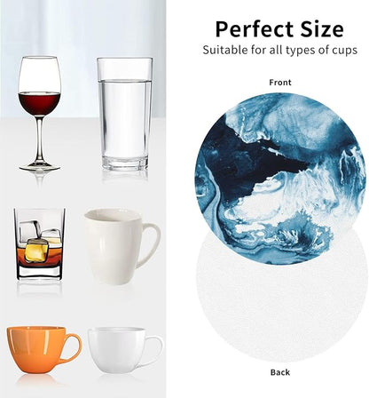 Blue Ocean Marble Coasters Set of 6 Coasters - Image 9