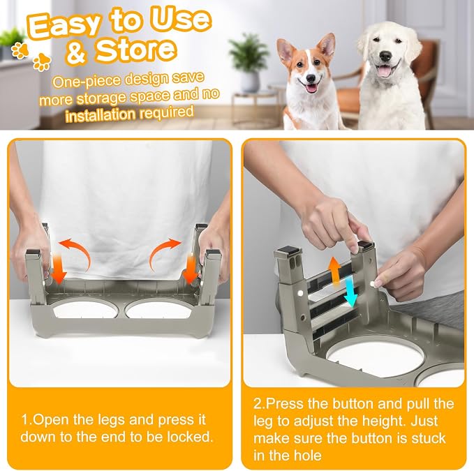 Elevated Dog Bowls for Small Dogs 3 Height Adjustable Raised Dog Bowl Stand - Image 6