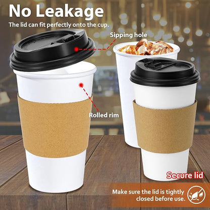 Clawsoff 100 Pack 16 oz Disposable Coffee Cups - Image 6