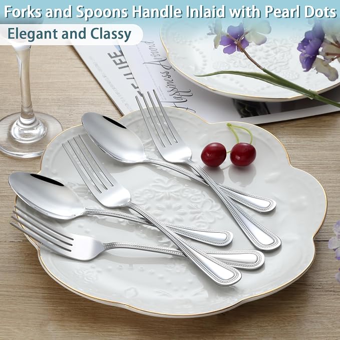 24 PCS Spoons and Forks Set, Food Grade Stainless Steel - Image 5