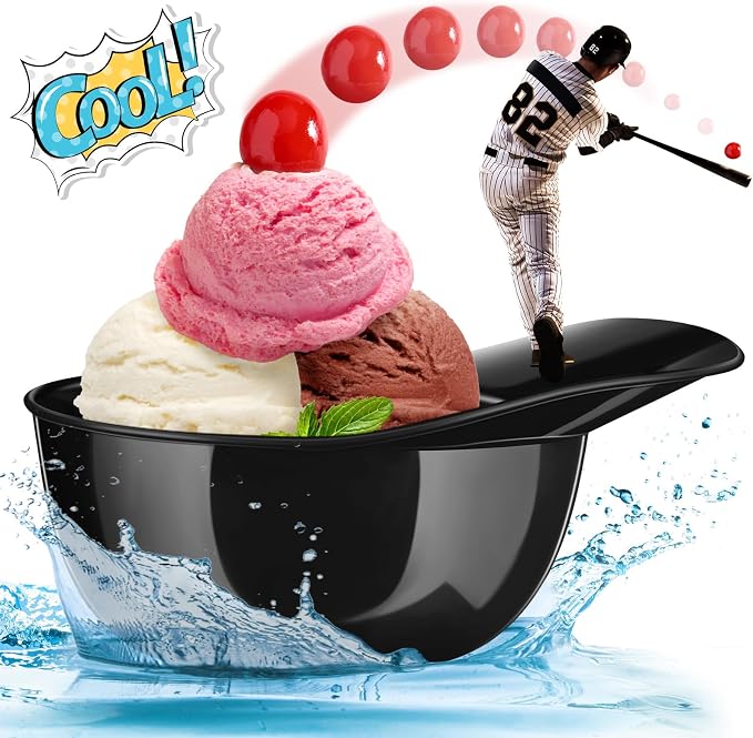 Ice Cream Dessert Baseball Cap Bowls Baseball Helmet Snack Bowl 8 oz Mini Party - Image 6