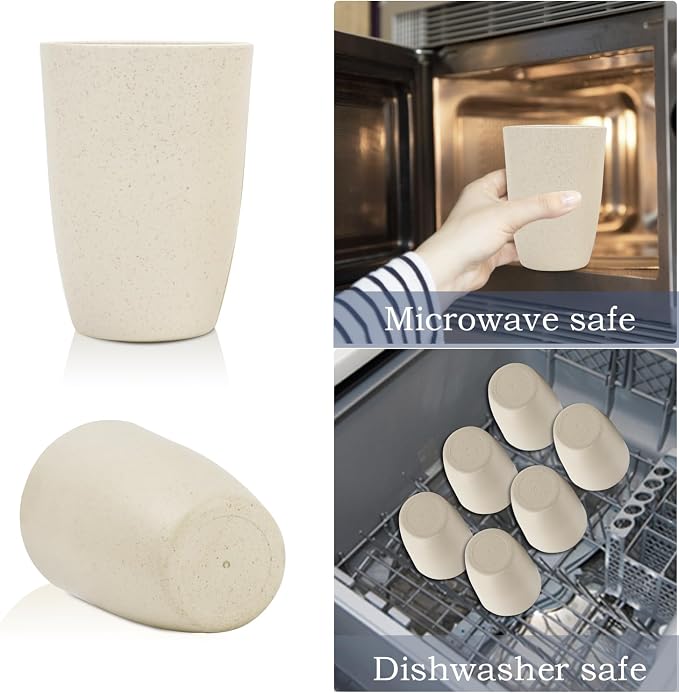 Homienly Cups for Kitchen Unbreakable Wheat Straw Cups 8 PCS Alternative to - Image 5