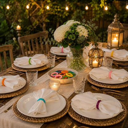 Pastel Epoxy Resin Napkin Rings, rust-resistant, 2.25x2.25x0.5 in, farmhouse - Image 3