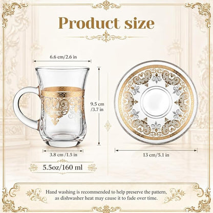 Geetery 6 Set Turkish Tea Glasses - Image 3