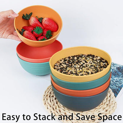 Unbreakable Wheat Straw Cereal Bowls Set of 4, 24 OZ Microwave and Dishwasher - Image 4