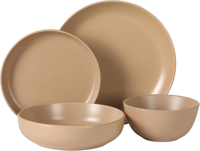 Gibson Elite Leeds Court Plates and Bowls Sets, 16-Piece Stoneware Dinnerware - Image 7