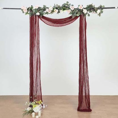 Efavormart 20ft Burgundy Gauze Cheesecloth Wedding Arch Drapery Fabric - Image 8