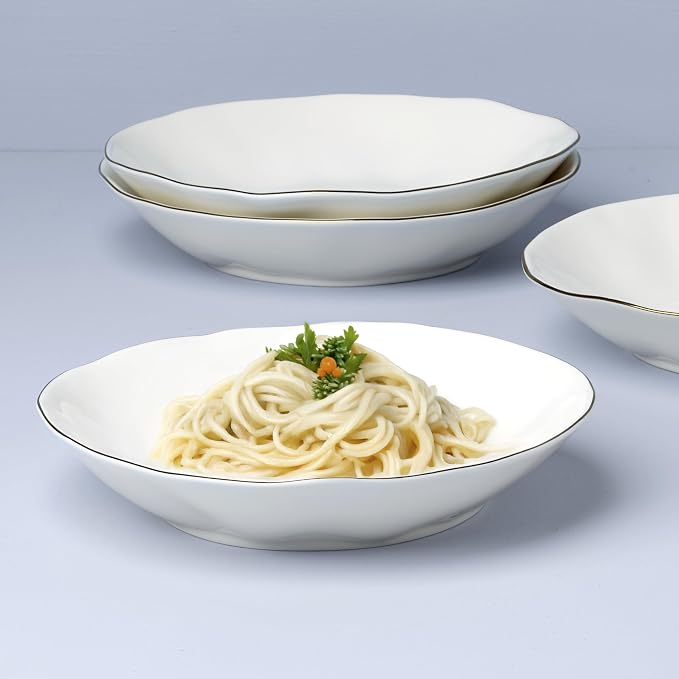 Lenox Blue Bay White Porcelain Pasta Bowl Set - Image 4