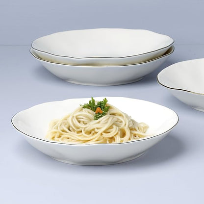 Lenox Blue Bay White Porcelain Pasta Bowl Set - Image 4