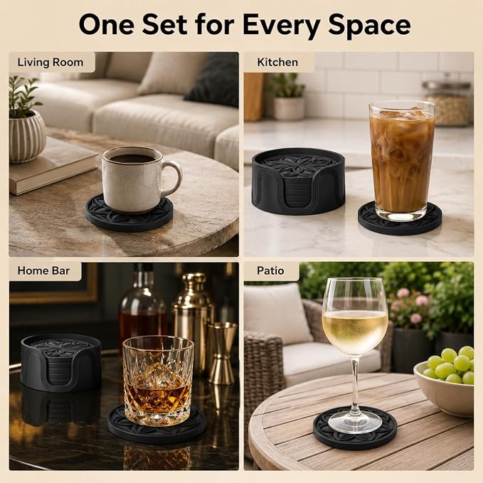 HFHOME Silicone Coasters Set - Image 7