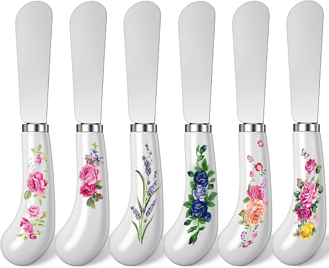 6 Pack Cheese Spreaders bulk 4.95" Stainless Steel Butter Knife by Yiyiring