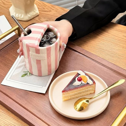 1 Pack Ceramic Coffee Mug with Sip Hole Espresso Cup 10oz with Straws Retro - Image 5