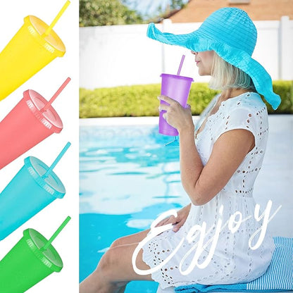 Honeydak 30 Pack Tumbler with Straw and Lid Bulk Glitter Plastic Cups Water - Image 5