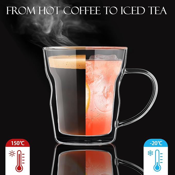 Joeyan 12oz Double Wall Insulated Coffee Mugs - Image 3