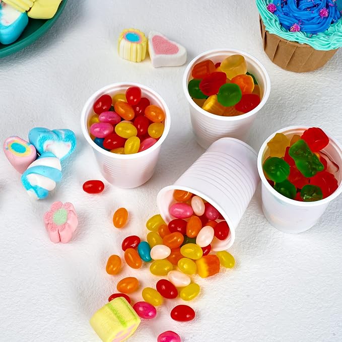 Lilymicky 500 Pack 5 oz White Plastic Cups, Disposable Plastic Tumbler | - Image 5