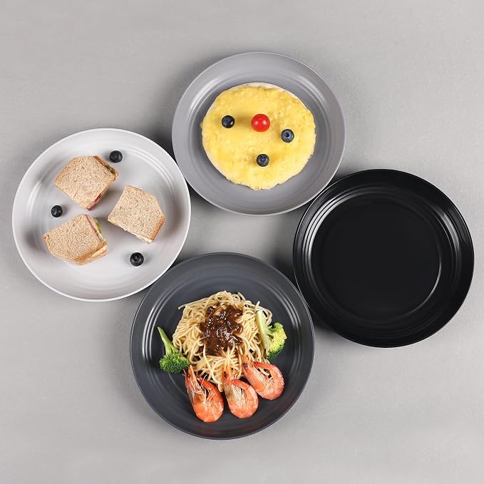 HEYCOME 12 Pcs Unbreakable Deep Dinner Plates Set, 10 inch Reusable Plastic - Image 6