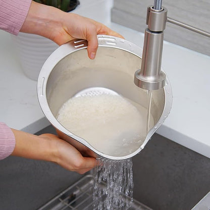 Joyce Chen Stainless Steel Rice Strainer Bowl Rice Washer Colander - Image 3