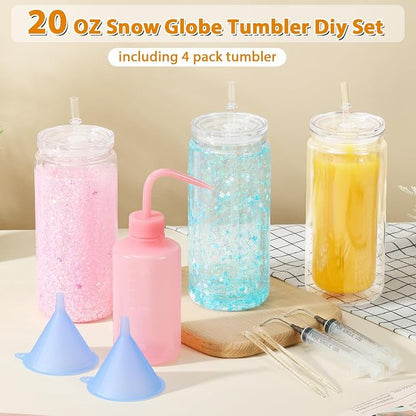 20 Oz Acrylic Snowglobe Tumbler Including Diy Kit, 4 Pack Pre-Drilled Double - Image 4