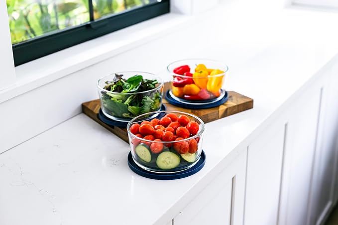 6-Piece Glass Food Storage Containers Set | 4-Cup, Leakproof | Microwave - Image 3