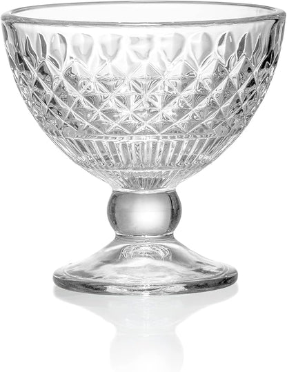 Red Co. Classic Footed Dessert Cups, Premium Crystal Clear Glass Ice Cream Bowls - Perfect for Parfait Fruit Salad or Pudding, Set of 6, 9 OZ