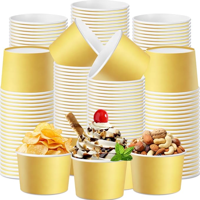 Jingmore Paper Ice Cream Cups 9oz Colored Disposable Dessert Bowls by Jingmore