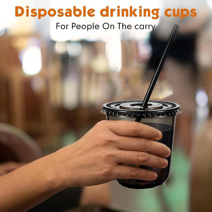 Ziliny 50 Sets 12 oz Black Plastic Cups - Image 5