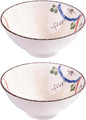 Ceramic Ramen Bowls Set of 2, 8.3 Inch Large Japanese Noodle Bowl by Whitenesser