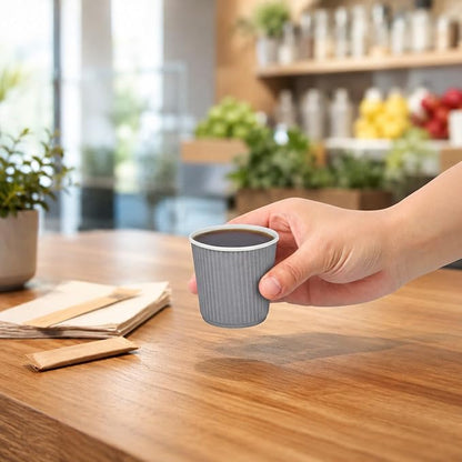 Restaurantware 4 Ounce Ripple Wall Disposable Coffee Cups, 500 Insulated Gray - Image 5