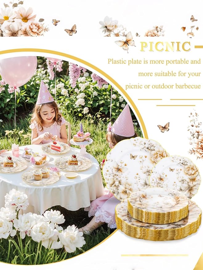 20Pack Floral Plates Disposable - Image 7