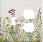 Light Switch Cover Plate Wildflower Botanical Plant Herbs Flower 2 Gang Decorative Switch Plates 1 Toggle Duplex Combo Outlet Covers GFCI Wall Plates for Bathroom Livingroom Decor