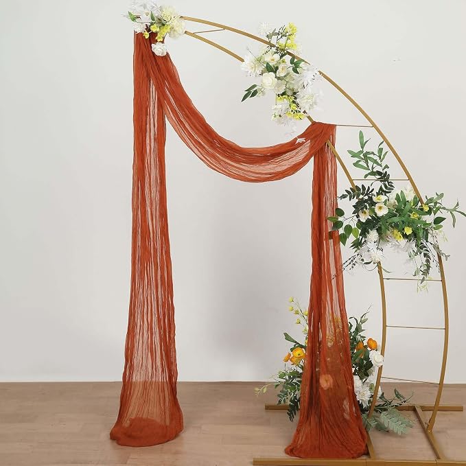 Efavormart 20ft Gauze Cheesecloth Terracotta Wedding Arch Drapery Fabric - Image 5