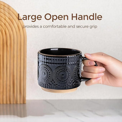 GBhome 12OZ Stackable Coffee Mugs, Ceramic Coffee Mugs - Image 4