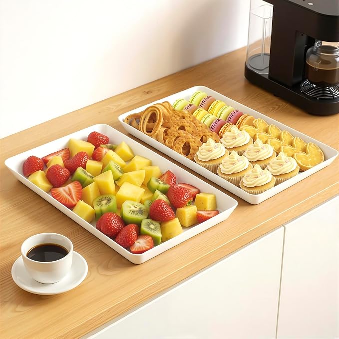 WOWBOX 4-Pack Reusable Plastic Serving Trays - Image 4