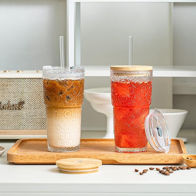 SoulTimes 20oz Begonia Flower Glass Tumbler - Image 2